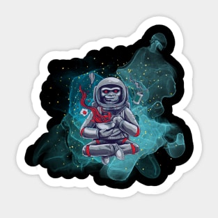 Monkey moon blue stardust in space Sticker